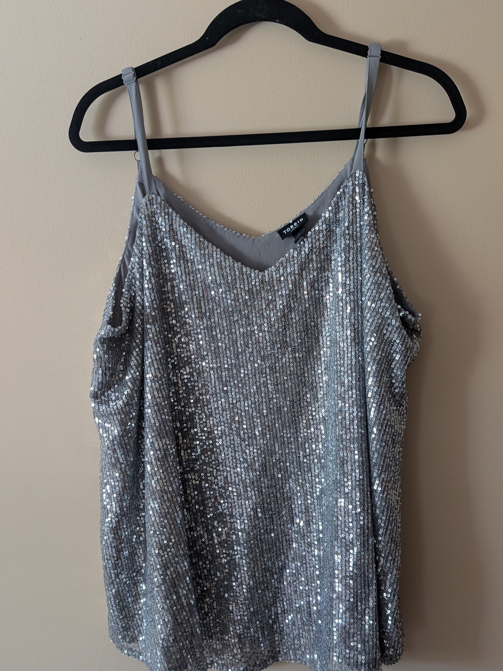Torrid Silver Sequin Camisole with Adjustable Straps